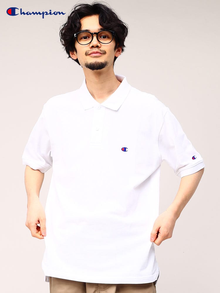 Champion チャンピオン ワンポイント 半袖 ポロシャツ ユニセックス 定番 ロゴT