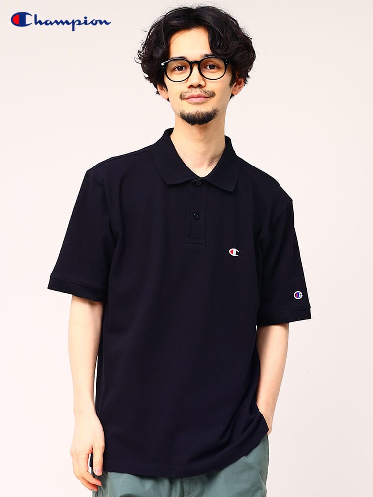 Champion チャンピオン ワンポイント 半袖 ポロシャツ ユニセックス 定番 ロゴT