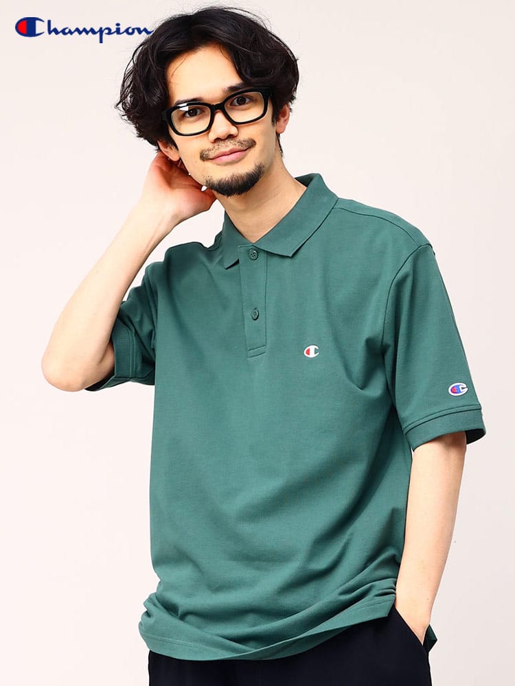 Champion チャンピオン ワンポイント 半袖 ポロシャツ ユニセックス 定番 ロゴT