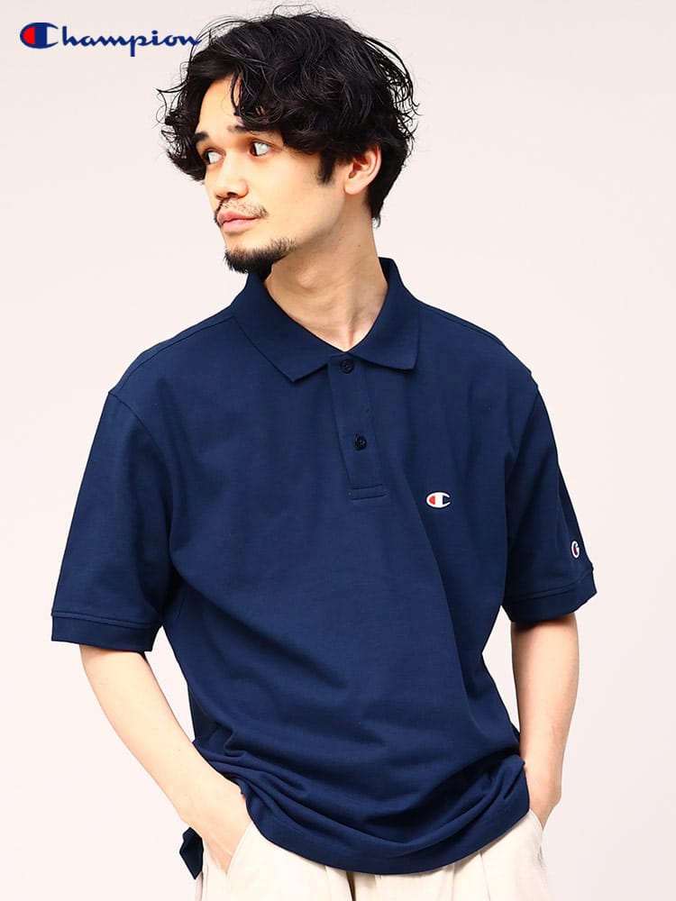Champion チャンピオン ワンポイント 半袖 ポロシャツ ユニセックス 定番 ロゴT