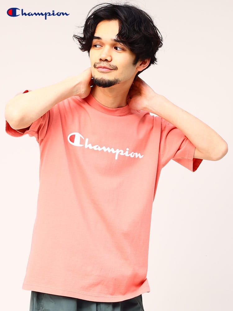 Champion チャンピオン スクリプトロゴ クルーネック 半袖 Tシャツ ユニセックス 定番 ロゴT
