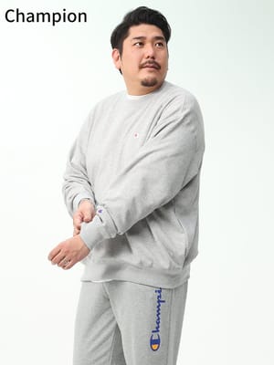 大きいサイズ メンズ USAコットン トレーナー (Champion) チャンピオン ワンポイント クルーネック スウェット