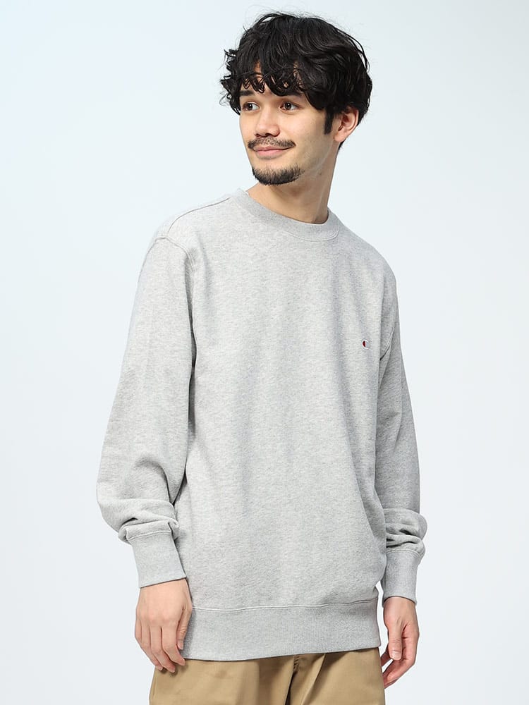 Champion (チャンピオン) USAコットン ワンポイント クルーネック トレーナー