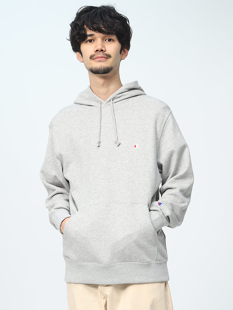 Champion (チャンピオン) USAコットン ワンポイント プルオーバー パーカー