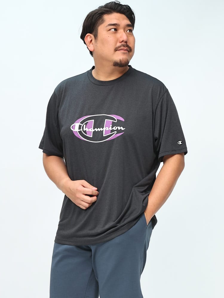 在庫処分 返品交換不可 半袖 Tシャツ 速乾 防臭 UVカット フロントロゴ クルーネック トップス 大きいサイズ メンズ