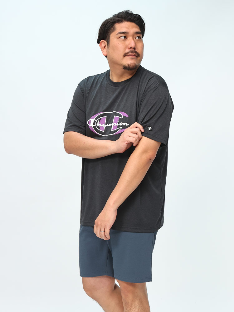 半袖 Tシャツ 速乾 防臭 UVカット フロントロゴ クルーネック