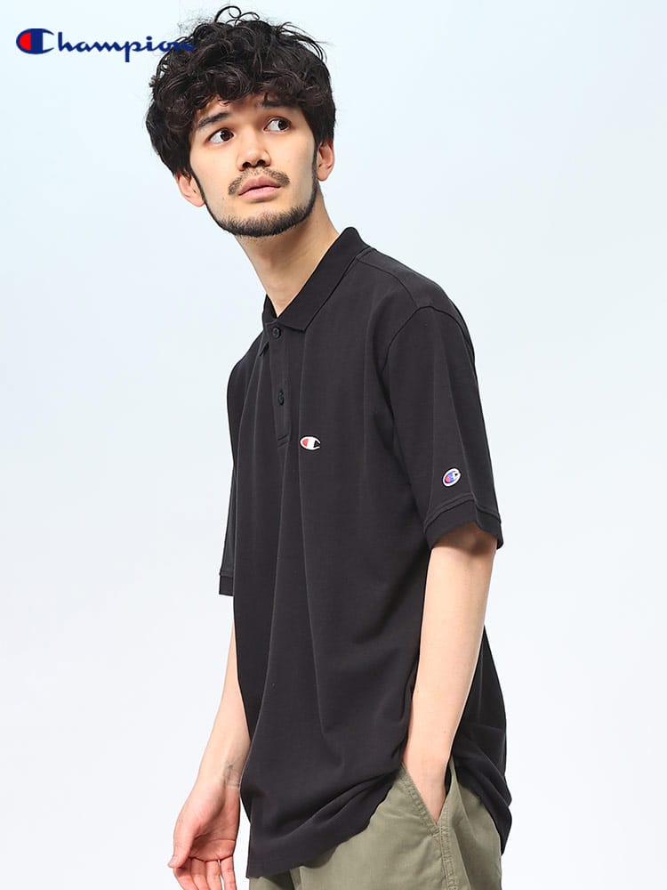 チャンピオン ポロシャツ ワンポイントロゴ ゴルフ 半袖 メンズ Champion トップス 襟付き ベーシック C3Z358