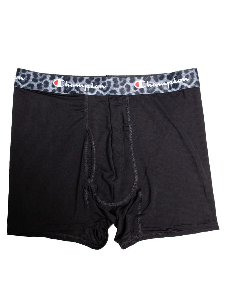 Champion (チャンピオン) ストレッチ 抗菌防臭 吸汗速乾 ウエストプリント 前開き ボクサーパンツ 3L 4L