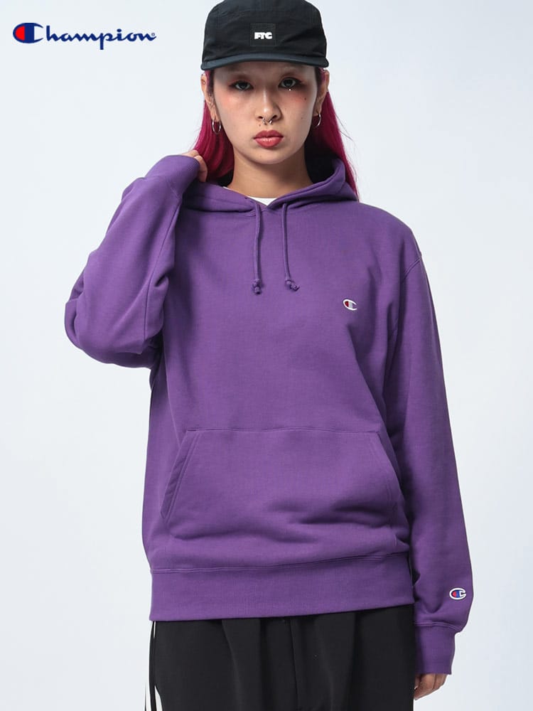 Champion  (チャンピオン) 裏毛 胸ロゴ ポケット付き プルオーバー パーカー C3Y136