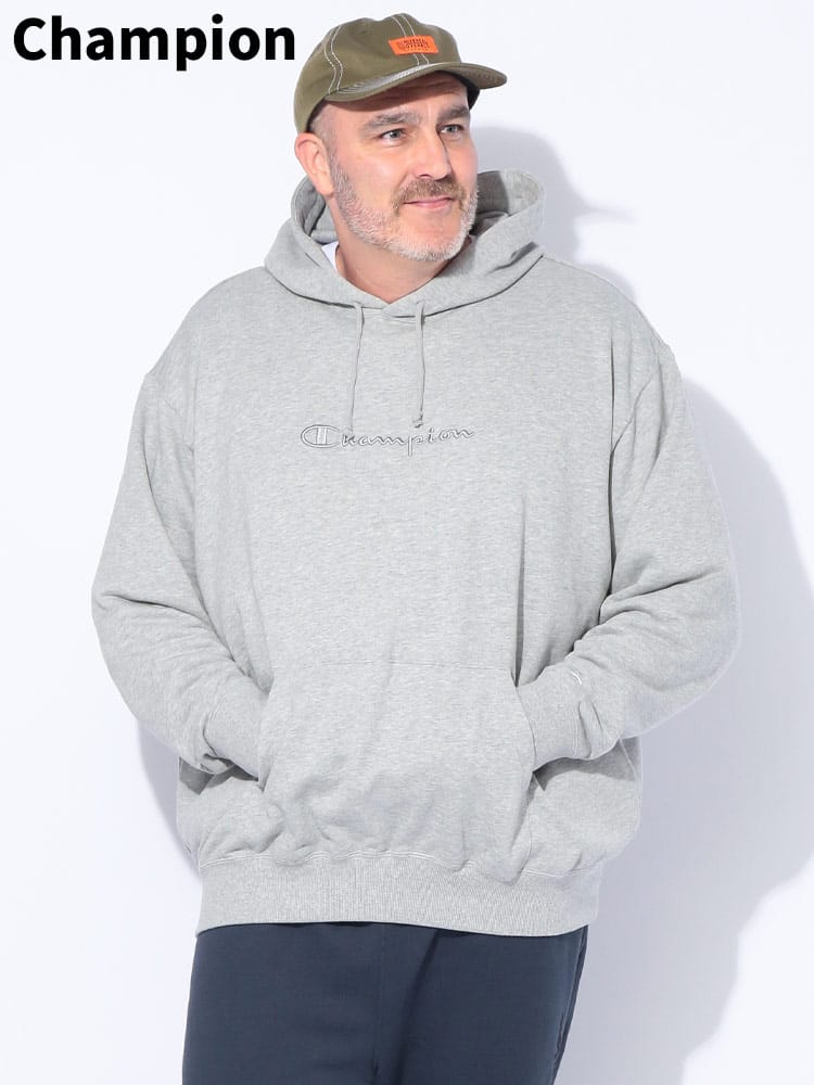 スウェットパーカー ロゴ刺繍 フーデッド プルオーバー トップス プルパーカー 長袖 大きいサイズ メンズ