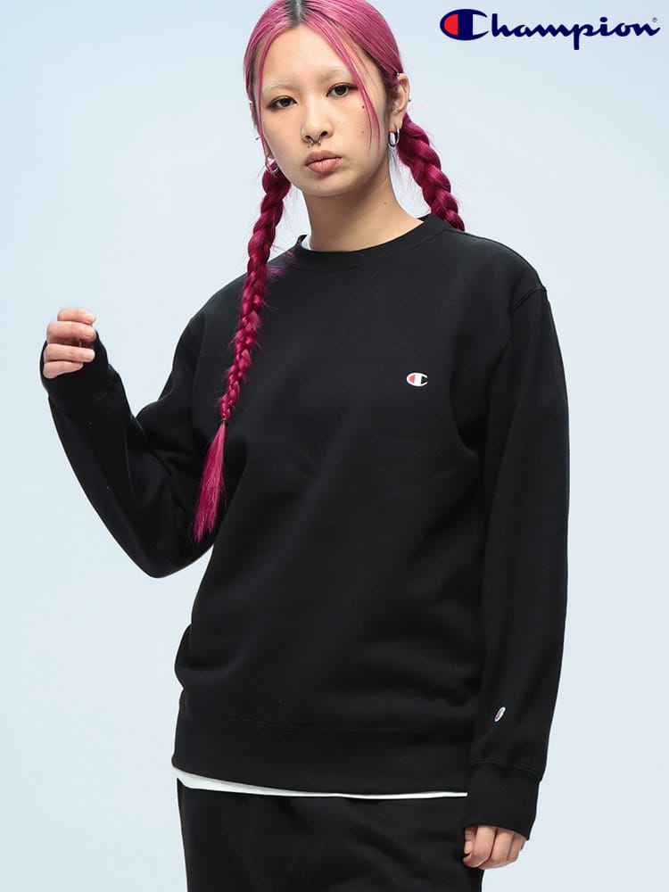 Champion (チャンピオン) 裏起毛 ワンポイント クルーネック 