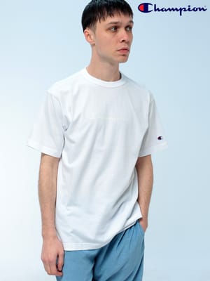 Champion (チャンピオン) Tシャツ 半袖 ロゴプリント ワンポイント刺繍 クルーネック カットソー ユニセックス C3D344