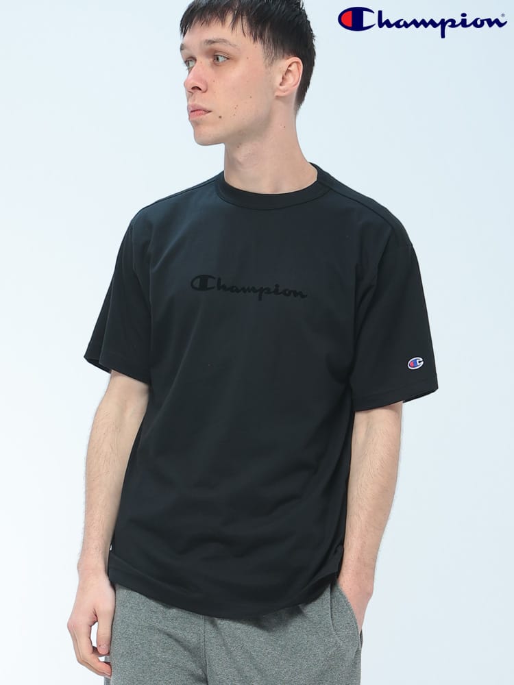 Champion (チャンピオン) Tシャツ 半袖 ロゴプリント ワンポイント刺繍 クルーネック カットソー ユニセックス C3D344