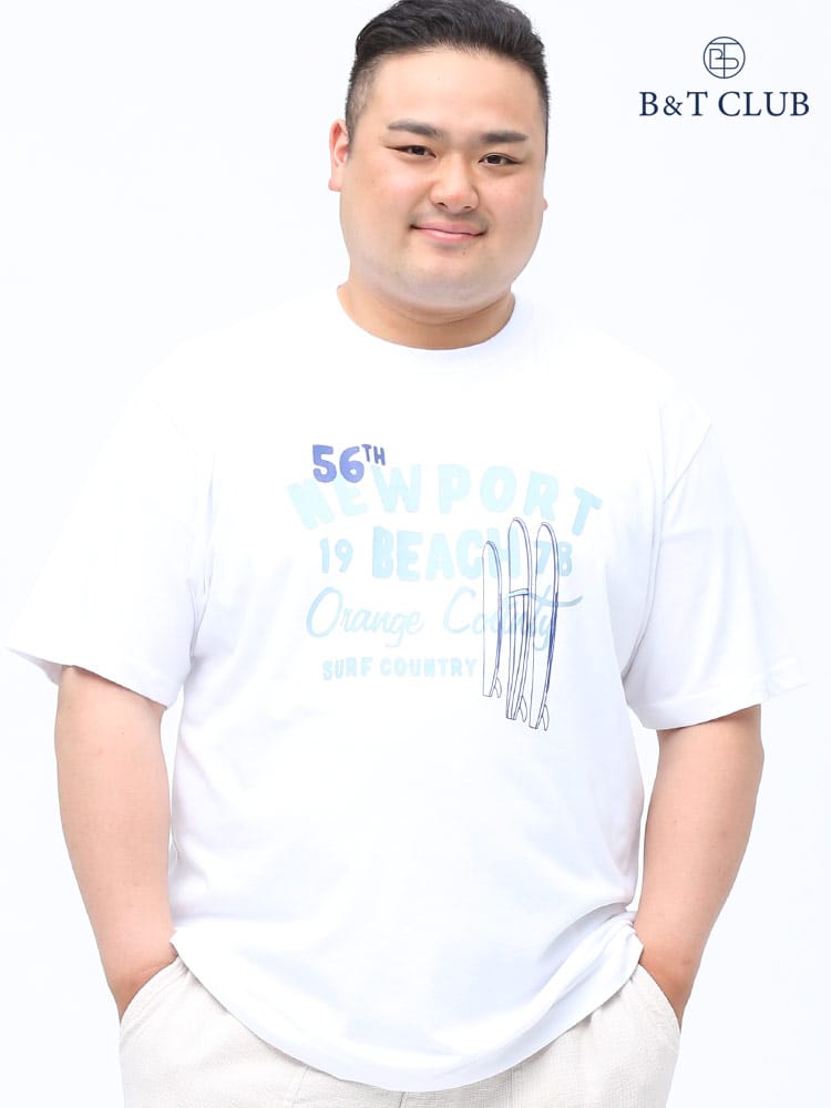 大きいサイズ メンズ B＆T CLUB (ビーアンドティークラブ) マリンプリント クルーネック 半袖 Tシャツ
