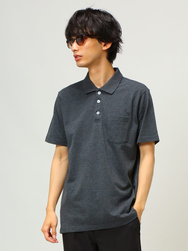 S＆SONS (エスアンドサンズ) DRY 無地 半袖 ポロシャツ