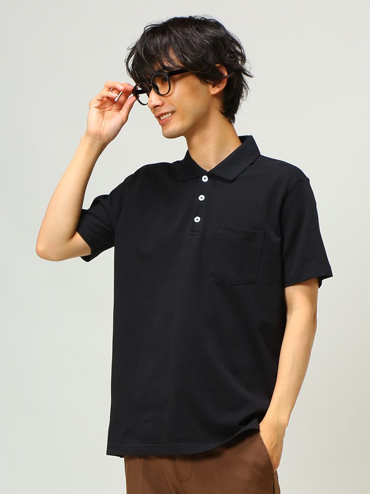 S＆SONS (エスアンドサンズ) DRY 無地 半袖 ポロシャツ
