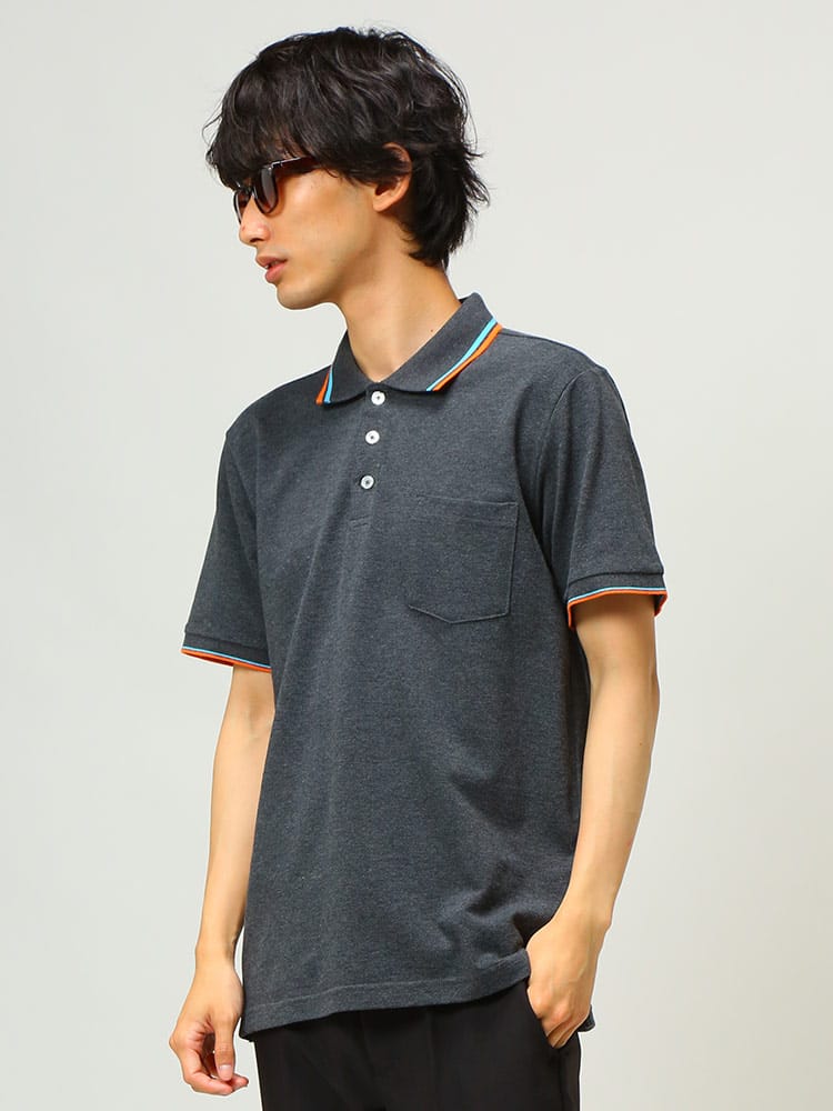 S＆SONS (エスアンドサンズ) DRY ライン 半袖 ポロシャツ