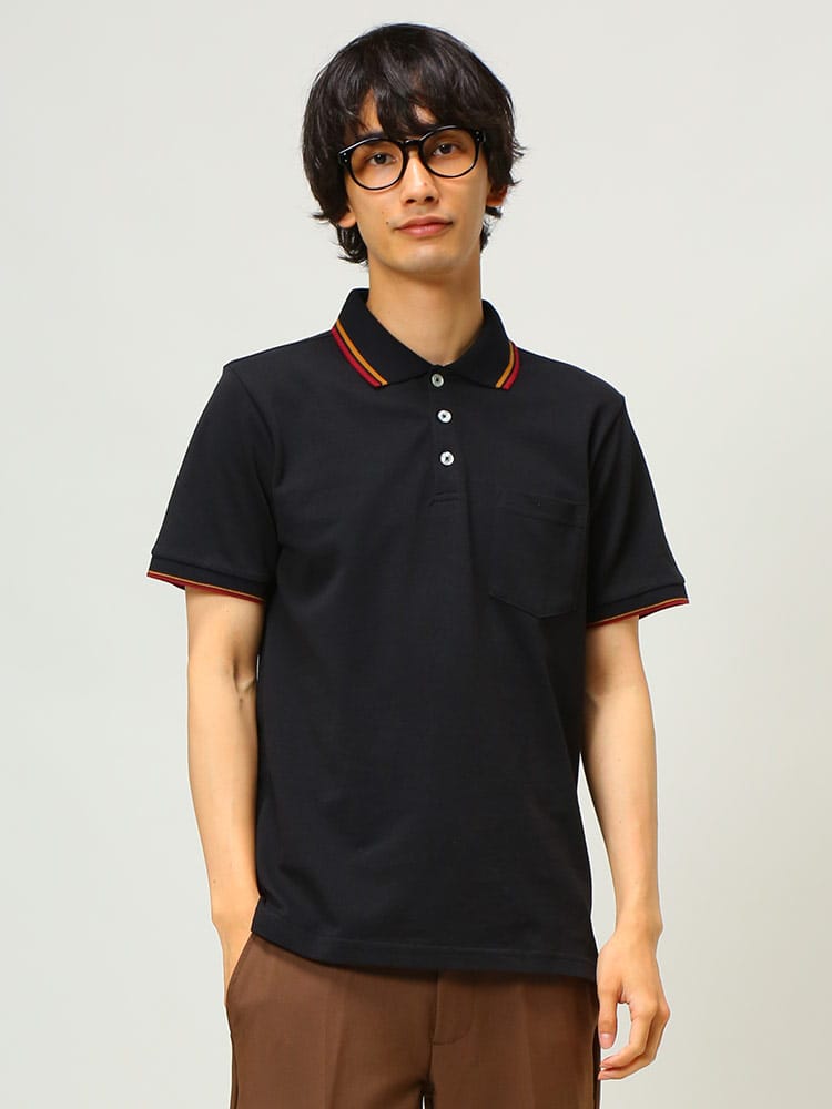 S＆SONS (エスアンドサンズ) DRY ライン 半袖 ポロシャツ