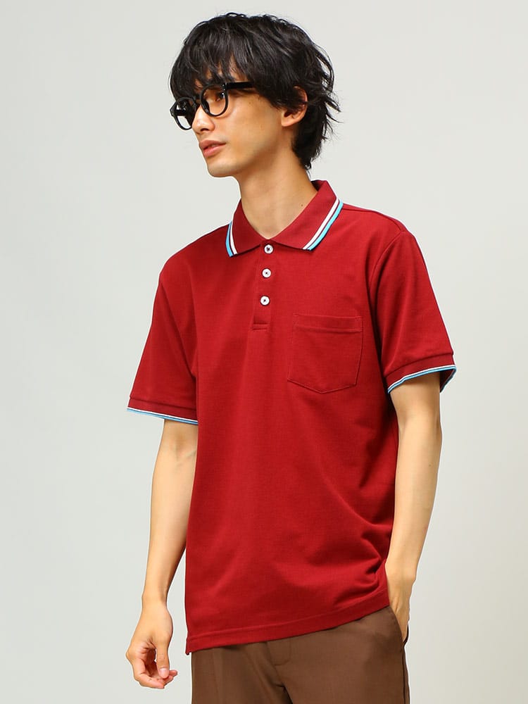 S＆SONS (エスアンドサンズ) DRY ライン 半袖 ポロシャツ