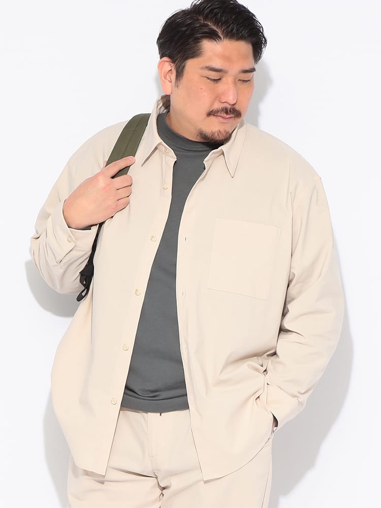 シャツ 長袖 メンズ 大きいサイズ NEO LINEN 無地 レギュラーシャツ トップス カジュアルシャツ リネン 麻 春