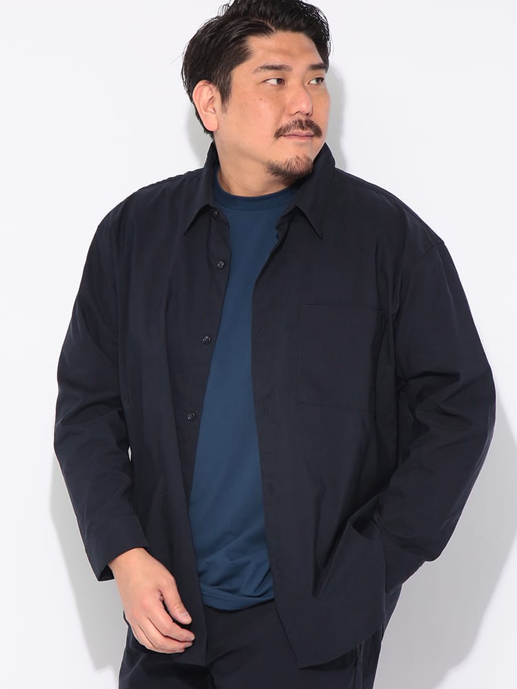 シャツ 長袖 メンズ 大きいサイズ NEO LINEN 無地 レギュラーシャツ トップス カジュアルシャツ リネン 麻 春