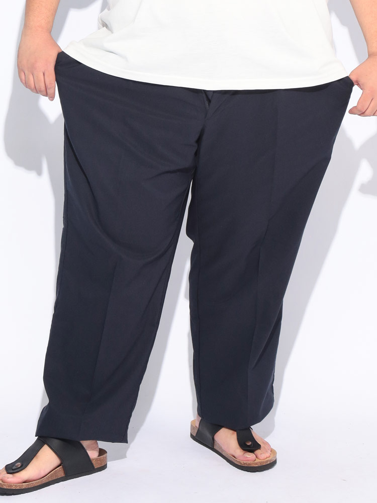 パンツ メンズ 大きいサイズ NEO LINEN 無地 タックパンツ ボトムス