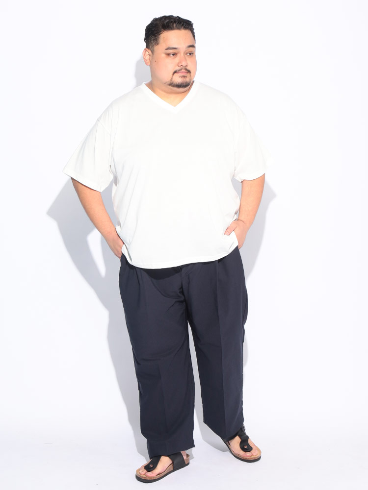 パンツ メンズ 大きいサイズ NEO LINEN 無地 タックパンツ ボトムス