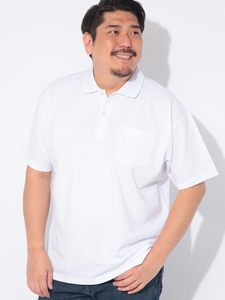 【ポロシャツまとめ割対象】ポロシャツ 半袖 メンズ 大きいサイズ ドライ 鹿の子 無地 トップス ポロ シャツ ポケット 春 夏