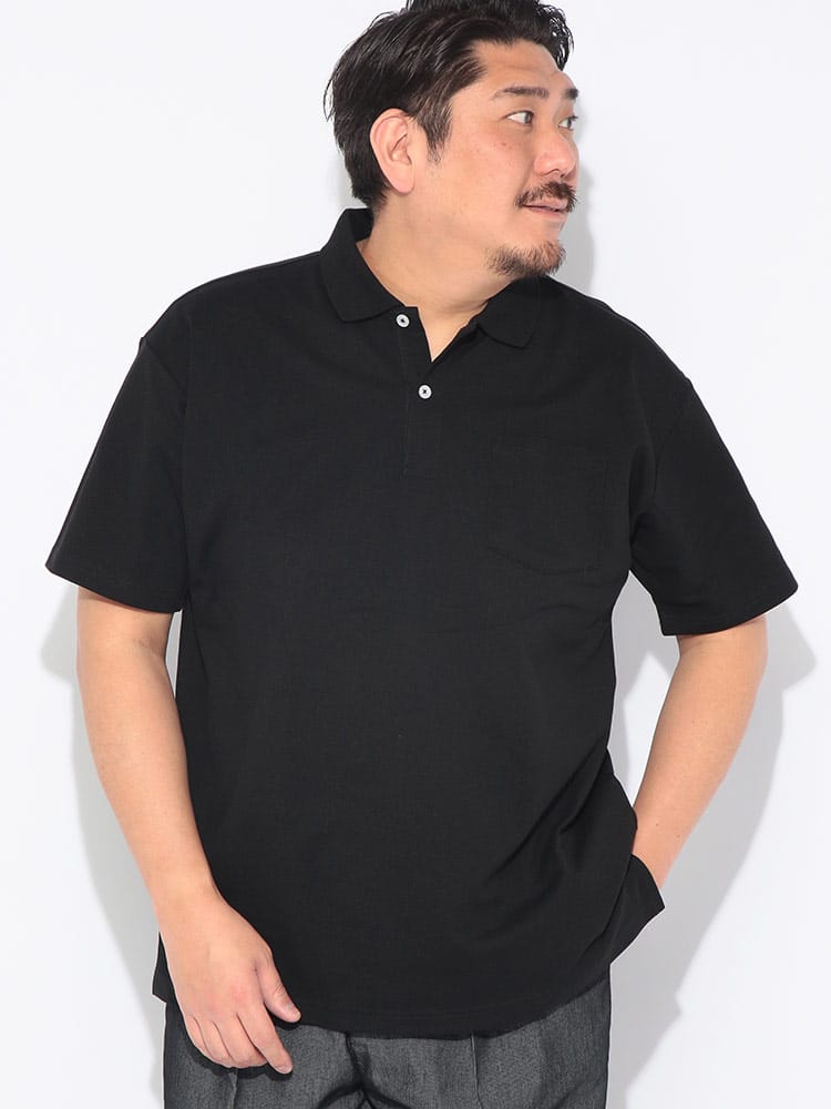 【ポロシャツまとめ割対象】ポロシャツ 半袖 メンズ 大きいサイズ ドライ 鹿の子 無地 トップス ポロ シャツ ポケット 春 夏