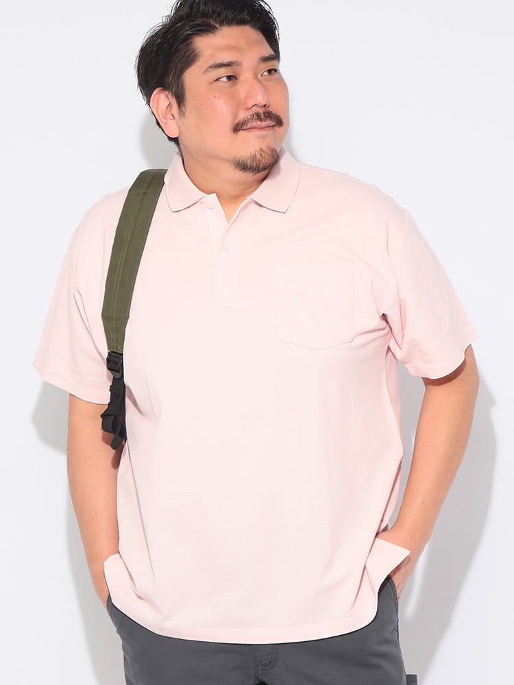 【ポロシャツまとめ割対象】ポロシャツ 半袖 メンズ 大きいサイズ ドライ 鹿の子 無地 トップス ポロ シャツ ポケット 春 夏