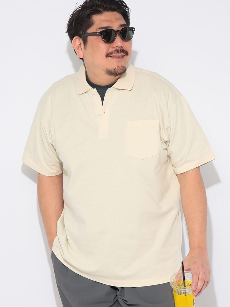 【ポロシャツまとめ割対象】ポロシャツ 半袖 メンズ 大きいサイズ ドライ 鹿の子 無地 トップス ポロ シャツ ポケット 春 夏