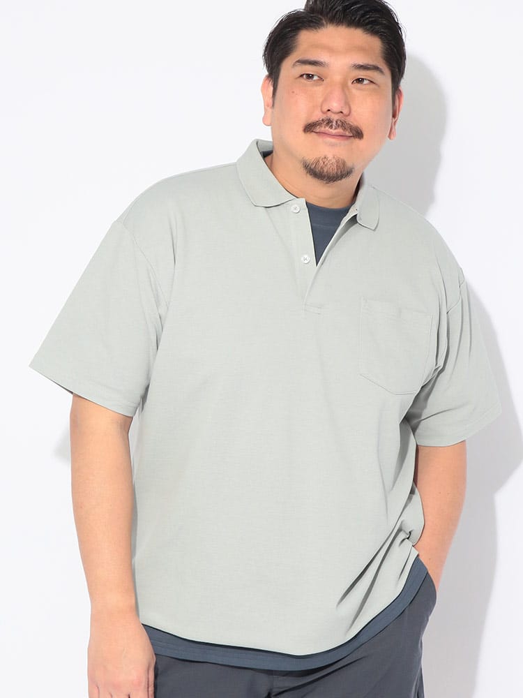 【ポロシャツまとめ割対象】ポロシャツ 半袖 メンズ 大きいサイズ ドライ 鹿の子 無地 トップス ポロ シャツ ポケット 春 夏