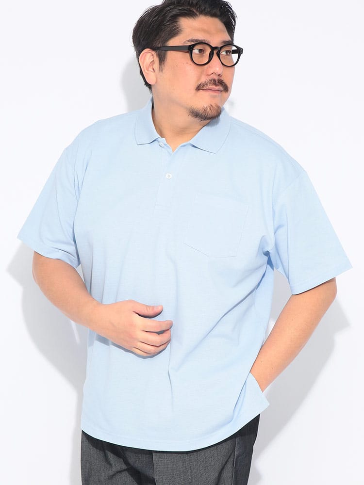 【ポロシャツまとめ割対象】ポロシャツ 半袖 メンズ 大きいサイズ ドライ 鹿の子 無地 トップス ポロ シャツ ポケット 春 夏