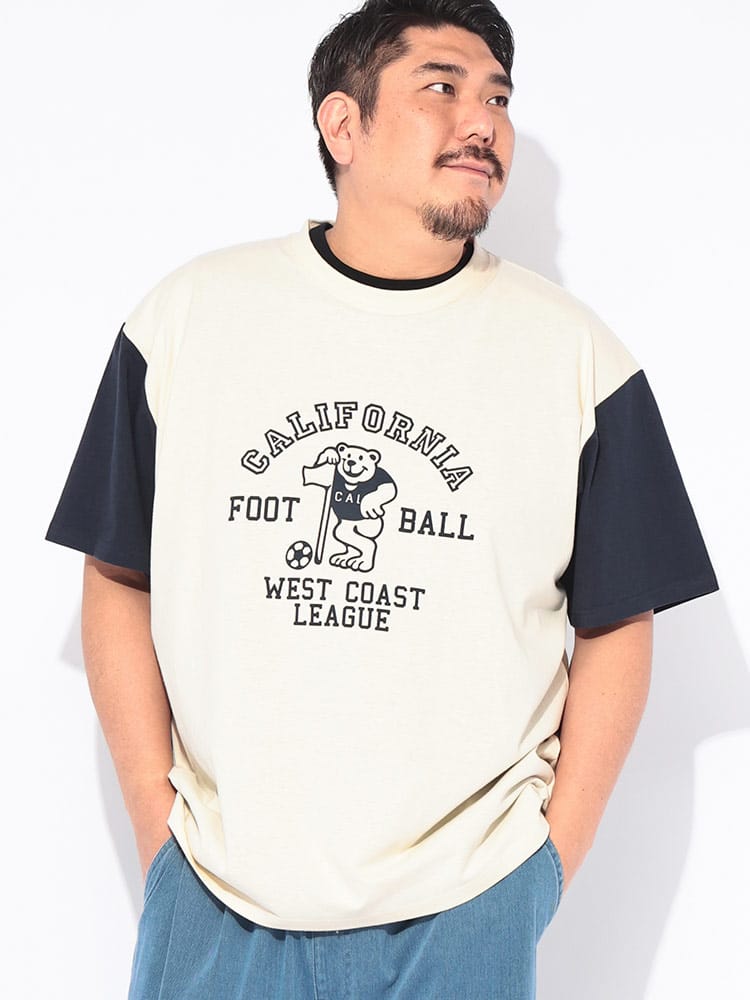 Tシャツ 半袖 メンズ 大きいサイズ 綿麻 プリント リネンミックス クルーネック トップス カジュアル 春 夏
