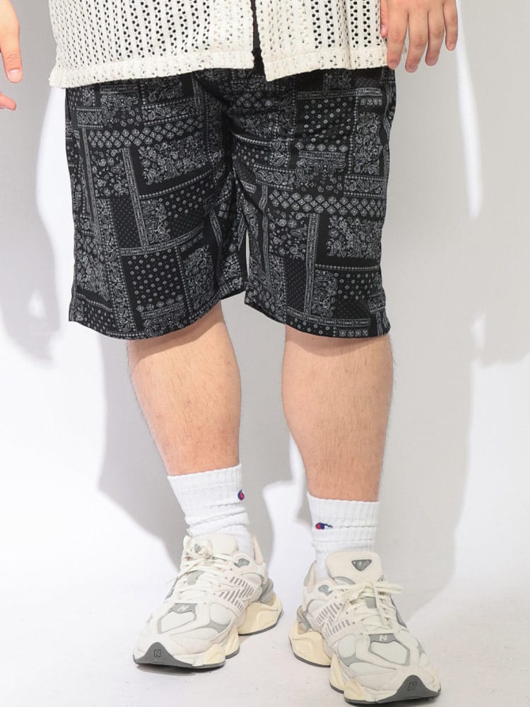 【WEB限定価格】ショートパンツ メンズ 大きいサイズ ハニカムメッシュ 総柄 軽量 ストレッチ ショーツ ボトムス 軽い 速乾 通気性 伸縮性 プリント 涼しい 春 夏