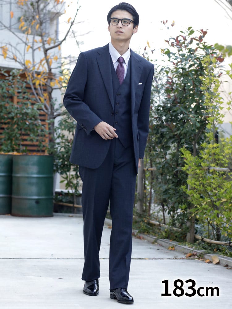 大きいサイズ メンズ B＆T CLUB 組み合わせ×スーツ ベスト付き シングル ツーパンツ スーツ DARKGRAY NAVY TAB体 KB体 2KE体