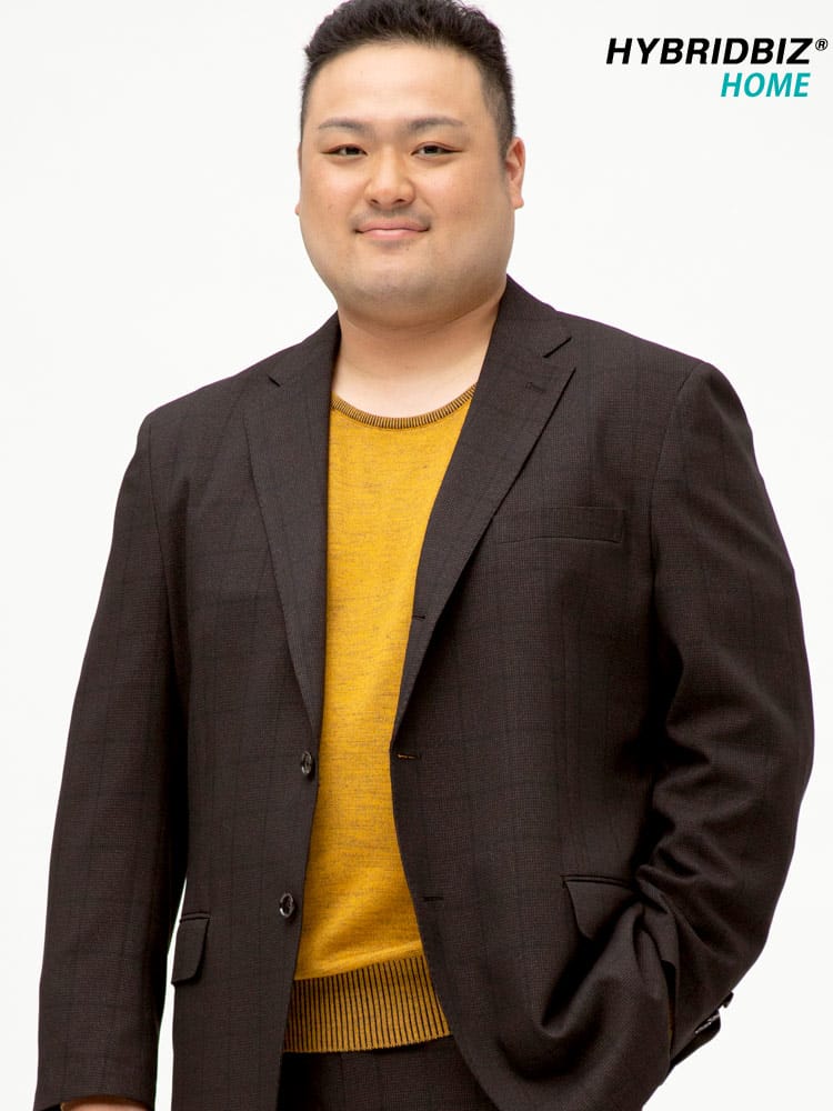 大きいサイズ メンズ HYBRIDBIZ ハイブリッドビズ 春夏 秋冬 すごいらく ウォッシャブル ストレッチ チェック シングル 段返り3ツ釦 ジャケット
