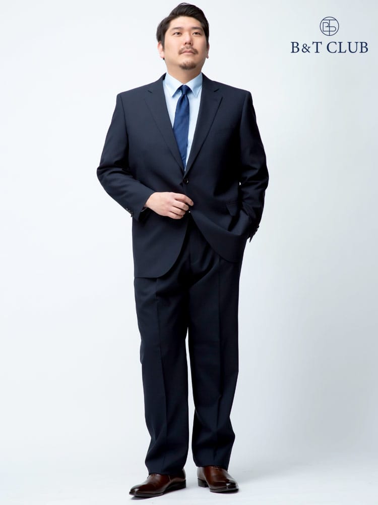 大きいサイズ メンズ B＆T CLUB ウォッシャブル ウエストアジャスター ストライプ シングル ツーパンツ スーツ 【アジャスター付き・KB体 KBE体 2KE体 3L 4L 5L 6L 7L】