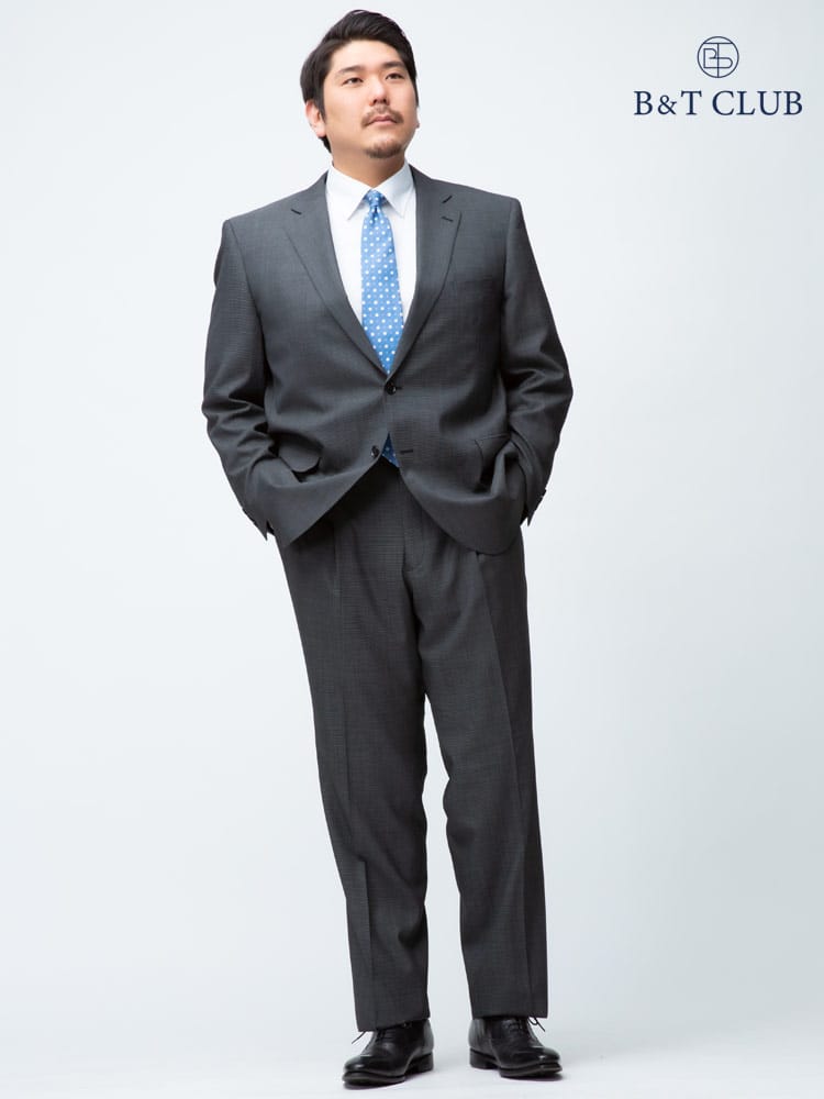 大きいサイズ メンズ B＆T CLUB ウォッシャブル ウエストアジャスター シングル ツーパンツ スーツ 【アジャスター付き・KB体 KBE体 2KE体 3L 4L 5L 6L 7L】