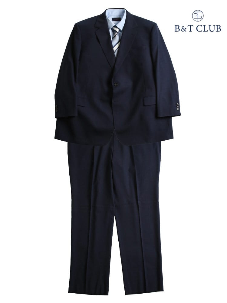 大きいサイズ メンズ B＆T CLUB ウォッシャブル ウエストアジャスター チェック シングル ツーパンツ スーツ 【KE体 10L 10L以上 アジャスター付 2パンツ】