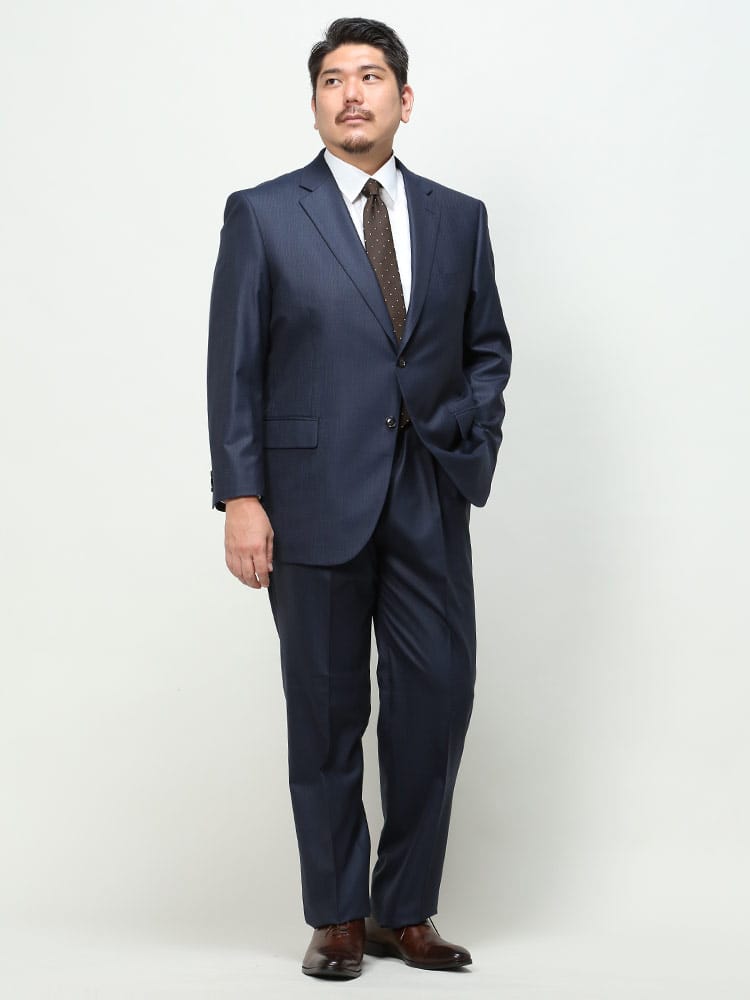 スーツ・ビジネスアウター2着目半額対象商品 大きいサイズ メンズ B＆T CLUB ウォッシャブル ウエストアジャスター シングル 2パンツ スーツ