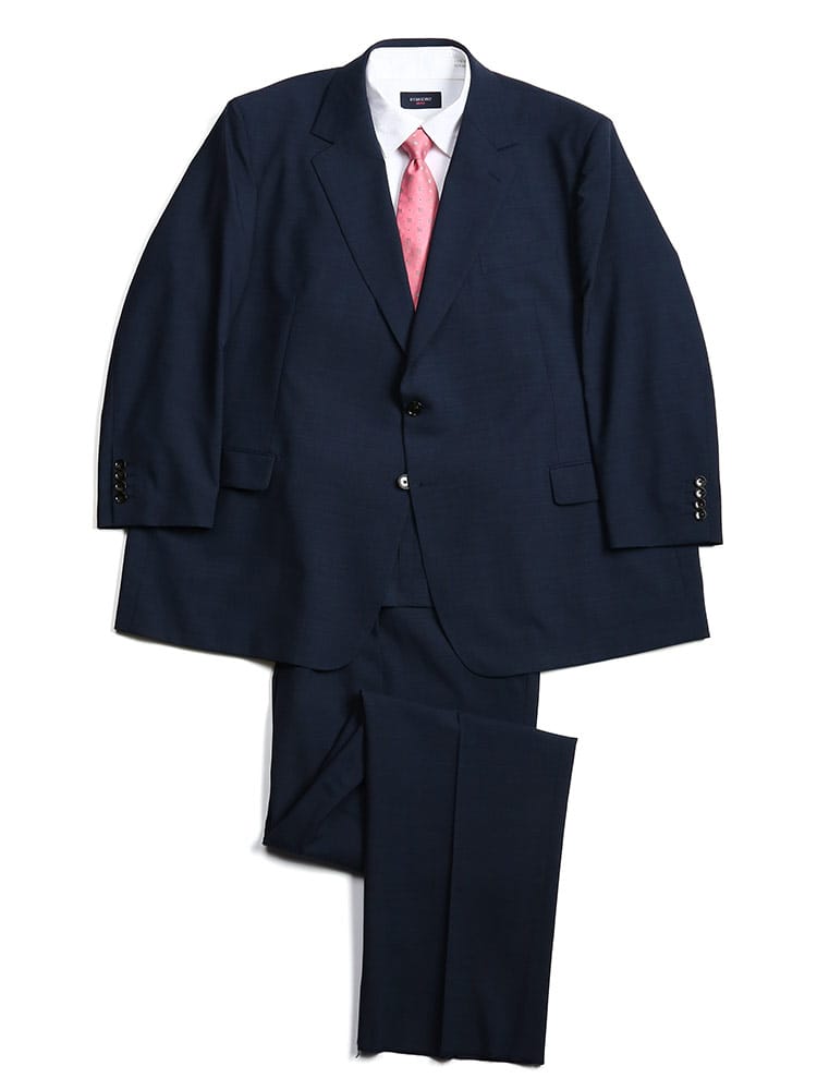 大きいサイズ メンズ B＆T CLUB ウォッシャブル ウエストアジャスター シングル ツーパンツ スーツ