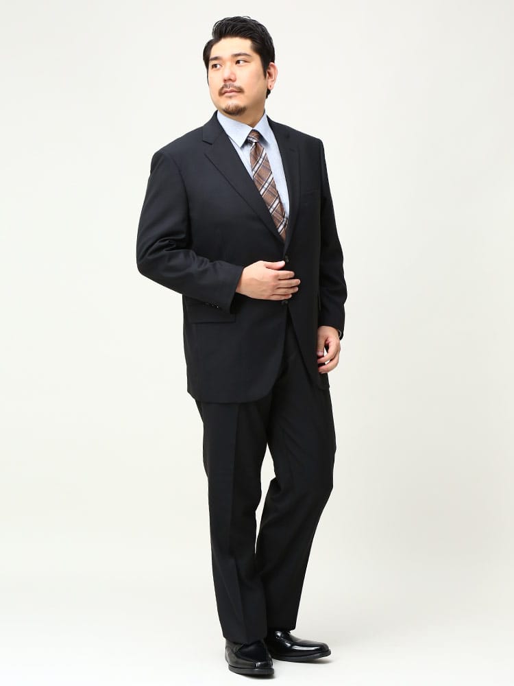 大きいサイズ メンズ B＆T CLUB ウール混 シングル 2パンツ スーツ KB体 KBE体 3L 4L 5L 6L 7L 8L