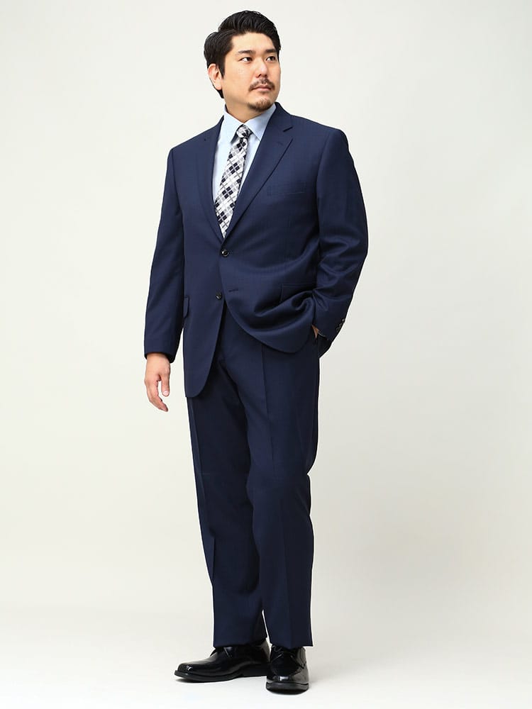 大きいサイズ メンズ B＆T CLUB ウール混 シングル 2パンツ スーツ KB体 KBE体 2KE体 2L 3L 4L 5L 6L 7L 8L