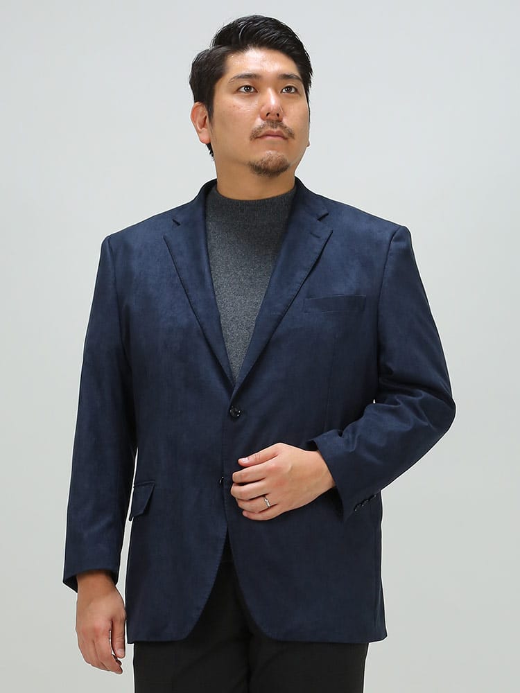 大きいサイズ メンズ B＆T CLUB (ビーアンドティークラブ) スエード調 シングル ジャケット