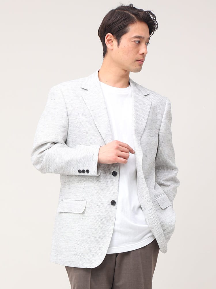 VITTORIO VENETO ヴィットリオヴェネト ICHITEKI イチテキ JAPAN FABRIC 麻混 シングル ジャケット