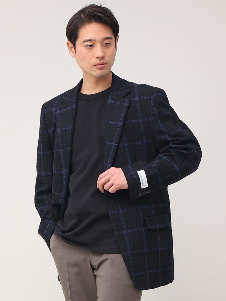 在庫処分 返品交換不可 VITTORIO VENETO ヴィットリオヴェネト ICHITEKI イチテキ JAPAN FABRIC チェック シングル ジャケット