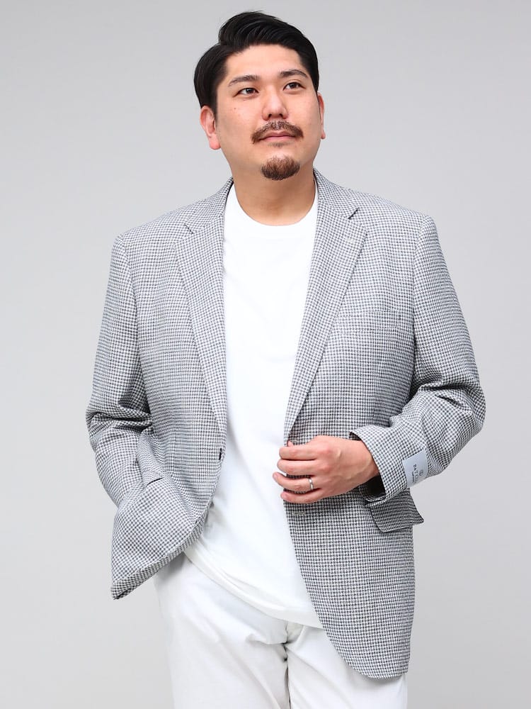 大きいサイズ メンズ B＆T CLUB ビーアンドティークラブ ICHITEKI イチテキ JAPAN FABRIC 麻混 シングル ジャケット