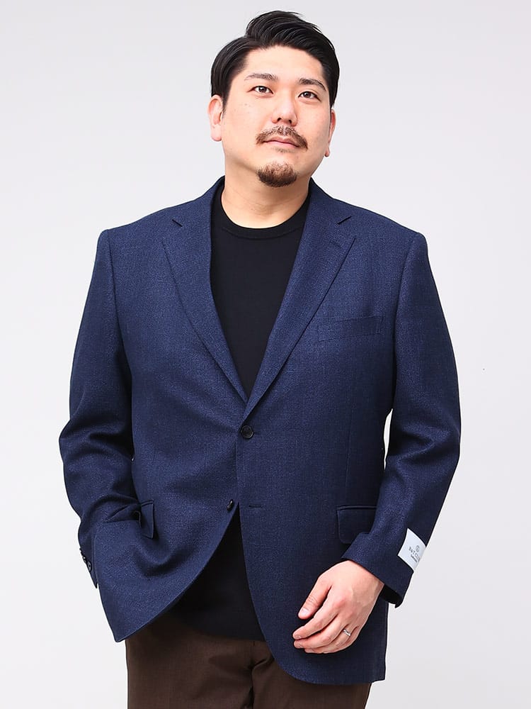 大きいサイズ メンズ B＆T CLUB ビーアンドティークラブ ICHITEKI イチテキ JAPAN FABRIC シルク混 シングル ジャケット