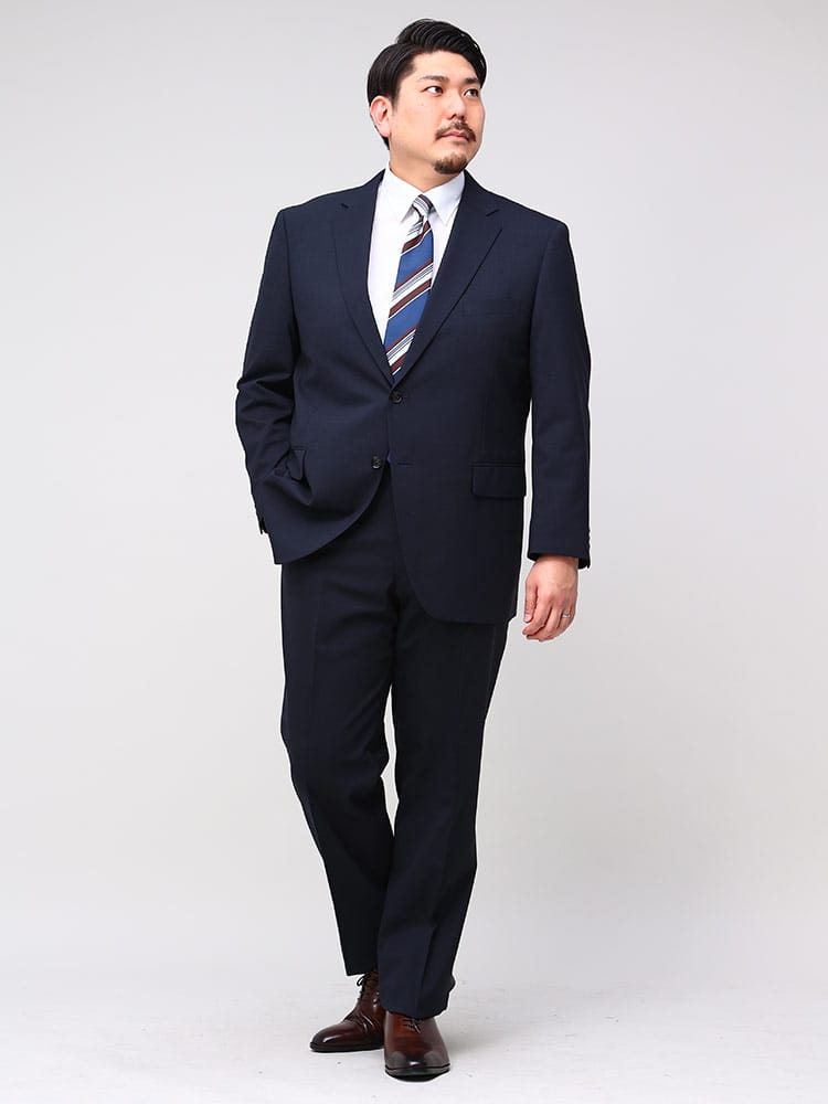 スーツ・ジャケット・コート2着目半額対象商品 大きいサイズ メンズ B＆T CLUB ウール混 シングル 2ツ釦 ツーパンツ スーツ KB体 2KE体 KBE体 3L 4L 5L 6L 7L 8L